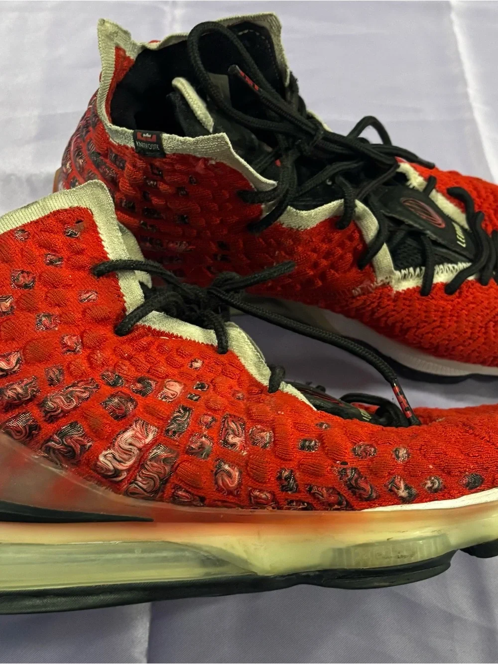 Nike LeBron 17 Air Max Red High-Top Basketball Sneakers